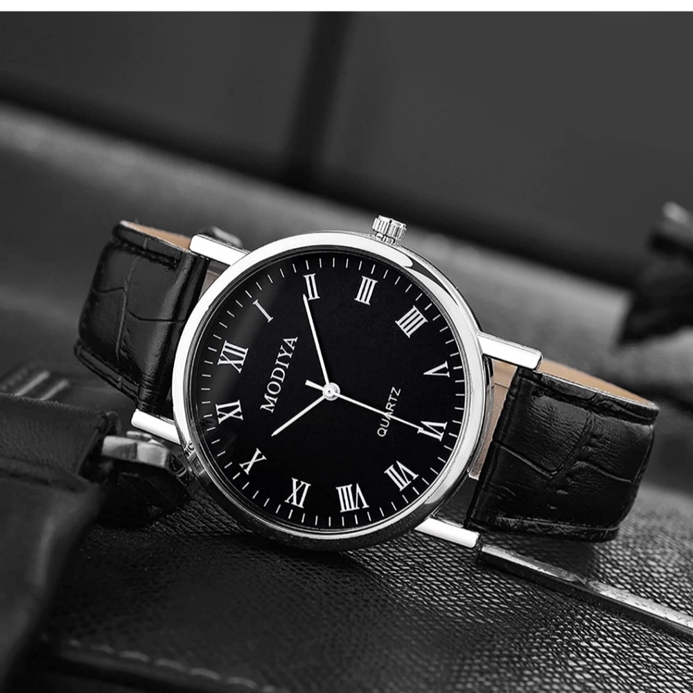 ZHENYUE Mens Watches Retro Classic Roman Scale Dial Business Quartz Watch Leathe